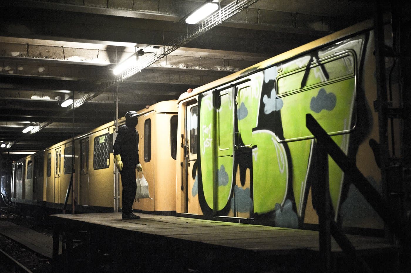Just — Berlin U-Bahn, tagged train in depot