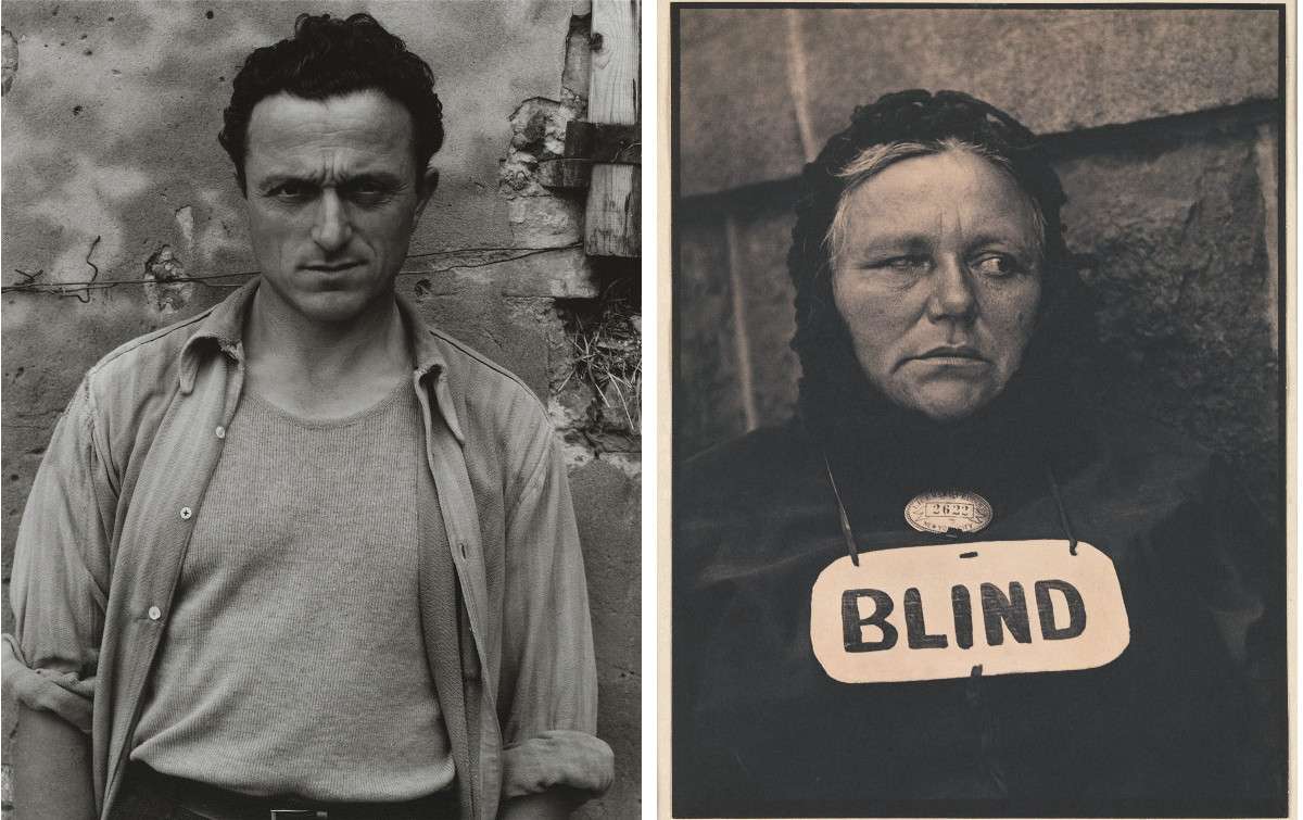 Paul Strand - Young Man, Luzzaro (Ivo Lusetti), 1953 (Left) / Blind, 1915 (Right) - 2016 Images via artblart.com and metmuseum.org
