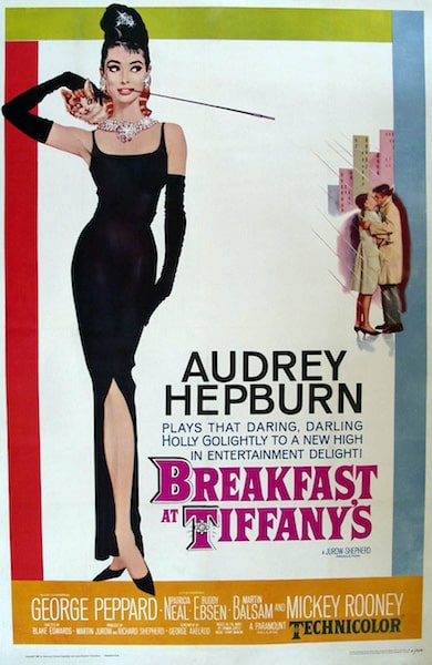 breakfast at tiffany's movie poster with audrey hepburn